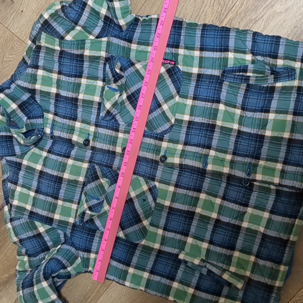 GOTCHA Farmland Flannel Quilted JACKET Bottle Green  Mens size Large - Picture 8 of 10